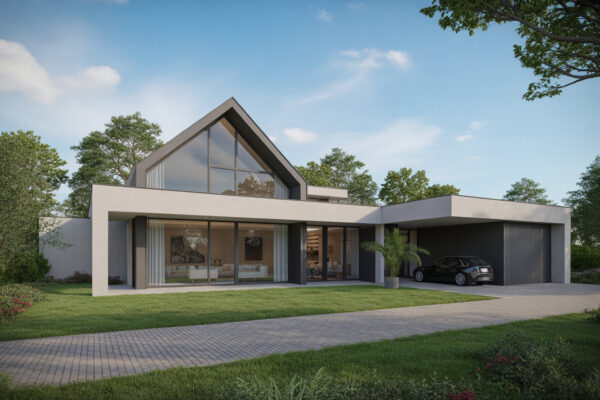 Contemporary home with seamless room addition and garage