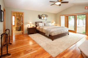 Completed master bedroom addition featuring expanded living space